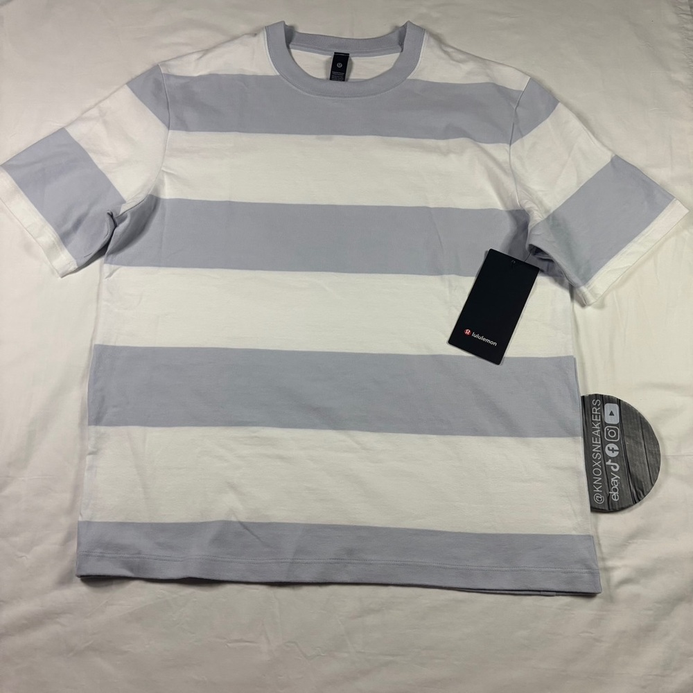 Lululemon Heavyweight Cotton Jersey T-Shirt STRH Starch Blue White Men’s Size L